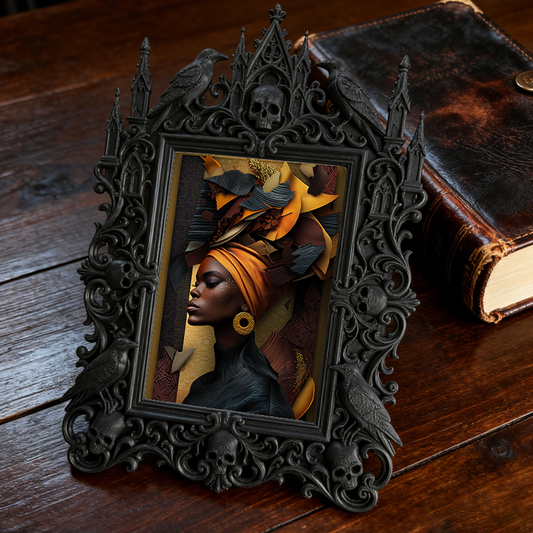 Gothic Dark-style Photo Frame | Retro Vinyl Record Store Listening Booth Decor, Photo Ornament, Wall-mountable & Tabletop, Waterproof Plasti