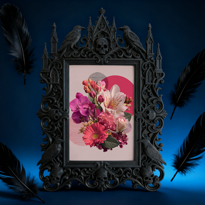 Gothic Dark-style Photo Frame | Horror Game Streamer Background Wall Decor, Photo Ornament, Wall-mountable & Tabletop, Waterproof Plastic Fr