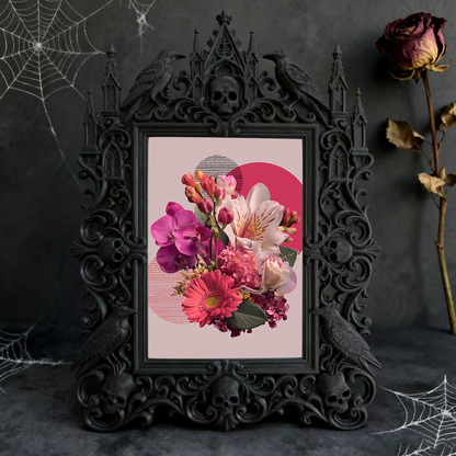 Gothic Dark-style Photo Frame | Horror Game Streamer Background Wall Decor, Photo Ornament, Wall-mountable & Tabletop, Waterproof Plastic Fr