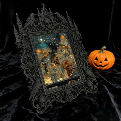 Gothic Dark-style Photo Frame | Gothic Prom Photo Booth Backdrop Decor, Photo Ornament, Wall-mountable & Tabletop, Waterproof Plastic Frame