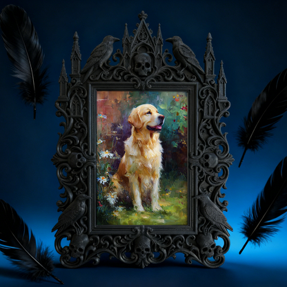 Gothic Dark-style Photo Frame | Dark Yoga Studio Meditation Nook Decor, Photo Ornament, Wall-mountable & Tabletop, Waterproof Plastic Frame