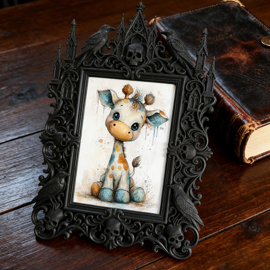 Gothic Dark-style Photo Frame | Horror Convention Vendor Booth Decor, Photo Ornament, Wall-mountable & Tabletop, Waterproof Plastic Frame