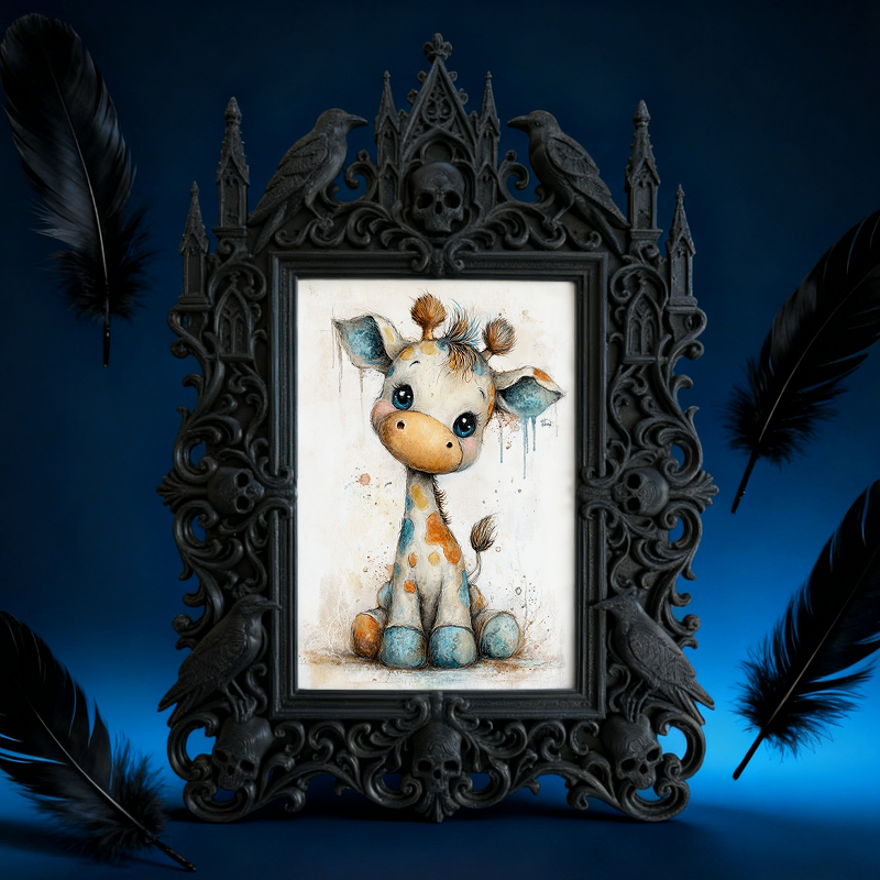 Gothic Dark-style Photo Frame | Horror Convention Vendor Booth Decor, Photo Ornament, Wall-mountable & Tabletop, Waterproof Plastic Frame