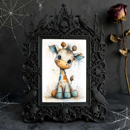 Gothic Dark-style Photo Frame | Horror Convention Vendor Booth Decor, Photo Ornament, Wall-mountable & Tabletop, Waterproof Plastic Frame