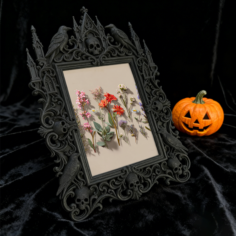 Gothic Dark-style Photo Frame | Handmade Candle Making Workshop Display Decor, Photo Ornament, Wall-mountable & Tabletop, Waterproof Plastic