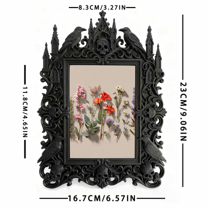 Gothic Dark-style Photo Frame | Handmade Candle Making Workshop Display Decor, Photo Ornament, Wall-mountable & Tabletop, Waterproof Plastic