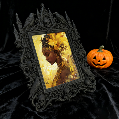 Gothic Dark-style Photo Frame | Gothic Wedding Photo Booth Prop Decor, Photo Ornament, Wall-mountable & Tabletop, Waterproof Plastic Frame