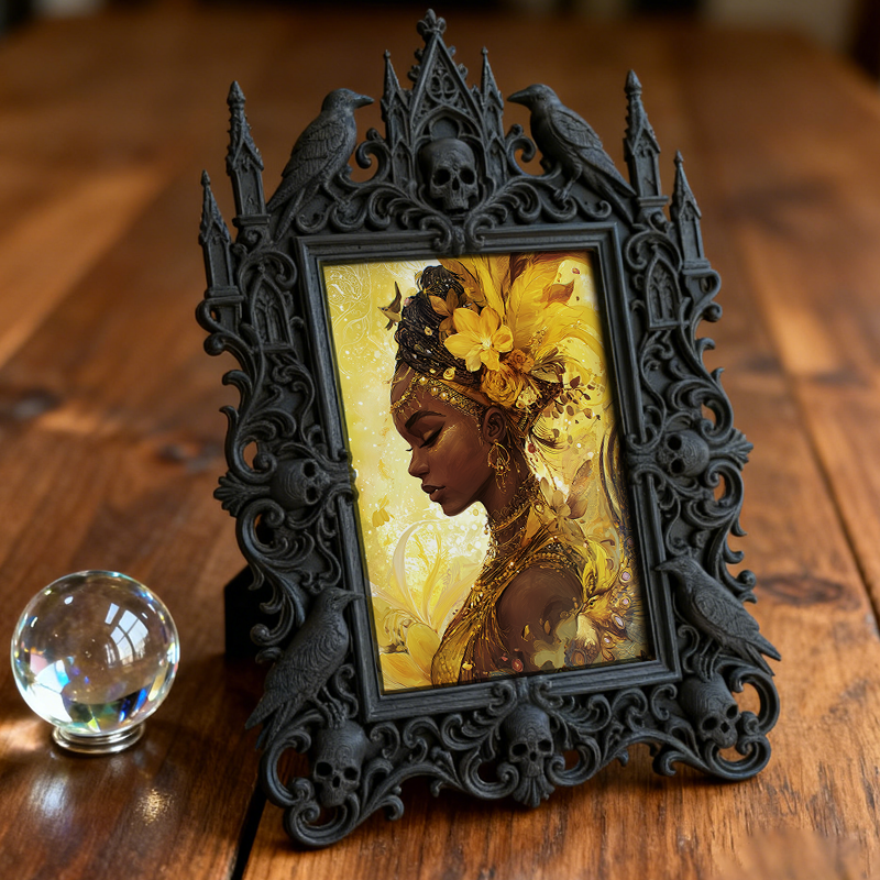 Gothic Dark-style Photo Frame | Gothic Wedding Photo Booth Prop Decor, Photo Ornament, Wall-mountable & Tabletop, Waterproof Plastic Frame