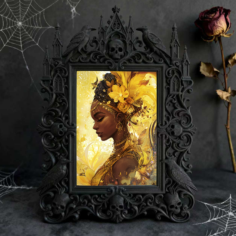 Gothic Dark-style Photo Frame | Gothic Wedding Photo Booth Prop Decor, Photo Ornament, Wall-mountable & Tabletop, Waterproof Plastic Frame