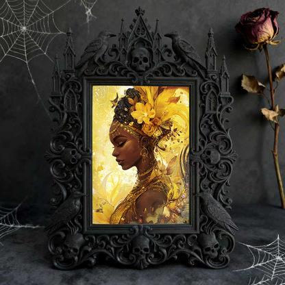 Gothic Dark-style Photo Frame | Gothic Wedding Photo Booth Prop Decor, Photo Ornament, Wall-mountable & Tabletop, Waterproof Plastic Frame