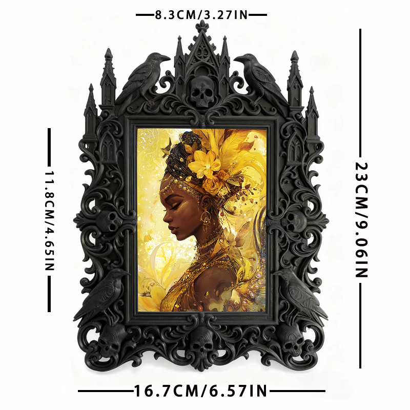 Gothic Dark-style Photo Frame | Gothic Wedding Photo Booth Prop Decor, Photo Ornament, Wall-mountable & Tabletop, Waterproof Plastic Frame