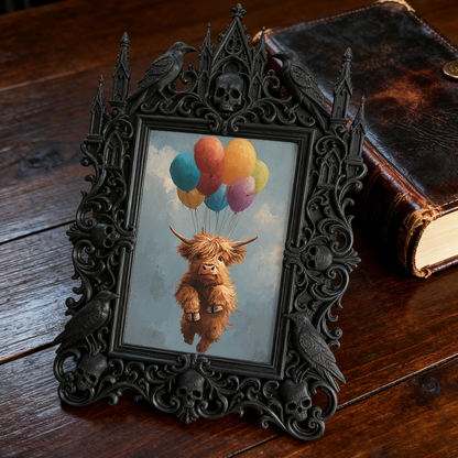 Gothic Dark-style Photo Frame | Gothic Barbershop Client Before-After Photo Decor, Photo Ornament, Wall-mountable & Tabletop, Waterproof Pla