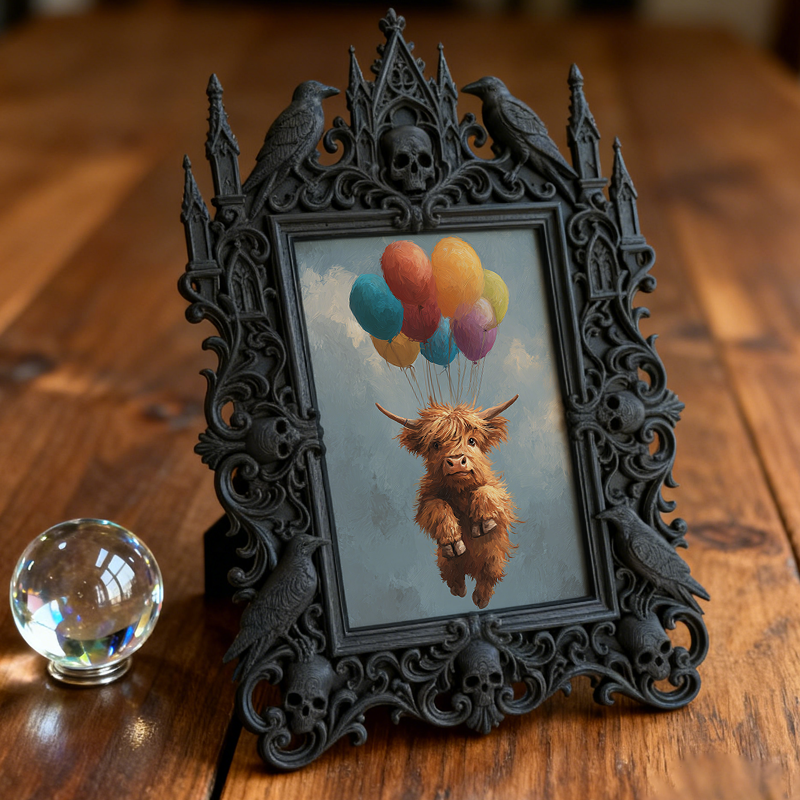 Gothic Dark-style Photo Frame | Gothic Barbershop Client Before-After Photo Decor, Photo Ornament, Wall-mountable & Tabletop, Waterproof Pla