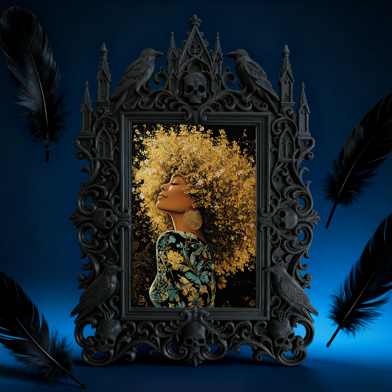 Gothic Dark-style Photo Frame | Haunted House Actor Dressing Room Decor, Photo Ornament, Wall-mountable & Tabletop, Waterproof Plastic Frame