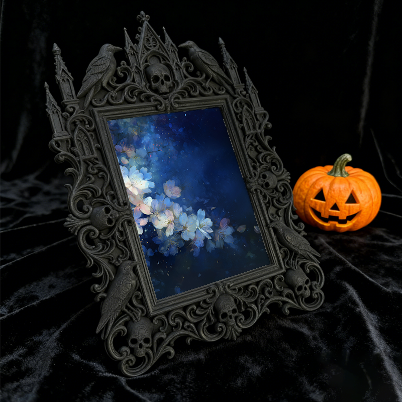 Gothic Dark-style Photo Frame | Gothic Perfume Boutique Scent Display Decor, Photo Ornament, Wall-mountable & Tabletop, Waterproof Plastic F
