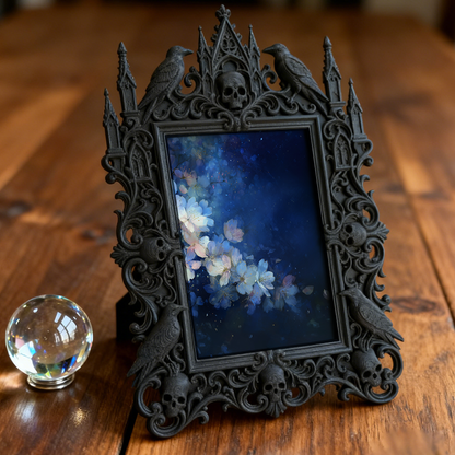 Gothic Dark-style Photo Frame | Gothic Perfume Boutique Scent Display Decor, Photo Ornament, Wall-mountable & Tabletop, Waterproof Plastic F