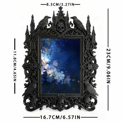 Gothic Dark-style Photo Frame | Gothic Perfume Boutique Scent Display Decor, Photo Ornament, Wall-mountable & Tabletop, Waterproof Plastic F