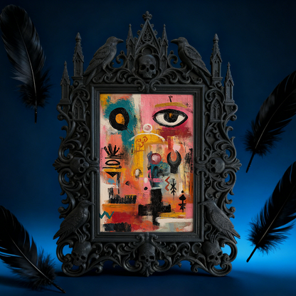 Gothic Dark-style Photo Frame | Gothic-themed Coffee Shop Corner Decor, Photo Ornament, Wall-mountable & Tabletop, Waterproof Plastic Frame