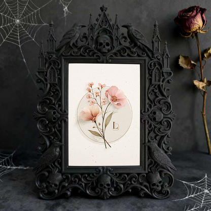 Gothic Dark-style Photo Frame | Dark Art Studio Gallery Wall Decor, Photo Ornament, Wall-mountable & Tabletop, Waterproof Plastic Frame