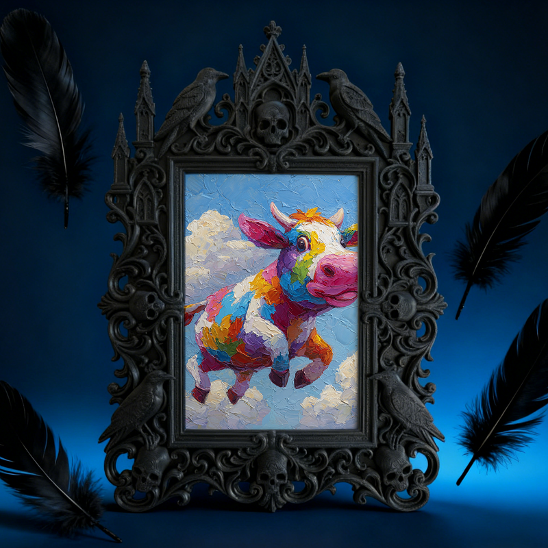 Gothic Dark-style Photo Frame | Retro Horror Magazine Cover Display Decor, Photo Ornament, Wall-mountable & Tabletop, Waterproof Plastic Fra