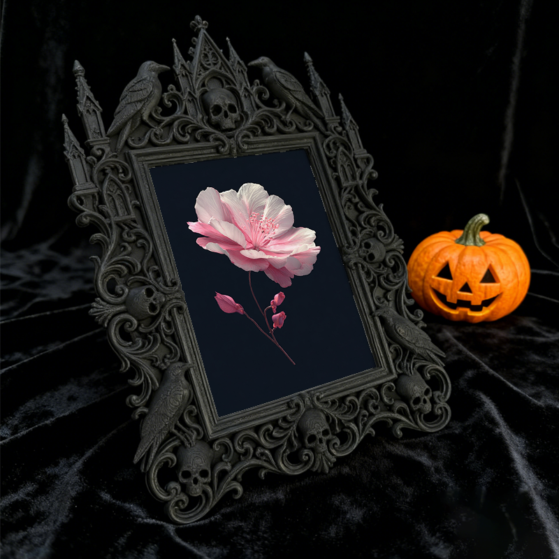 Gothic Dark-style Photo Frame | Dark Academia Student Dorm Door Decor, Photo Ornament, Wall-mountable & Tabletop, Waterproof Plastic Frame