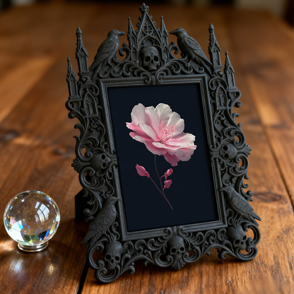 Gothic Dark-style Photo Frame | Dark Academia Student Dorm Door Decor, Photo Ornament, Wall-mountable & Tabletop, Waterproof Plastic Frame