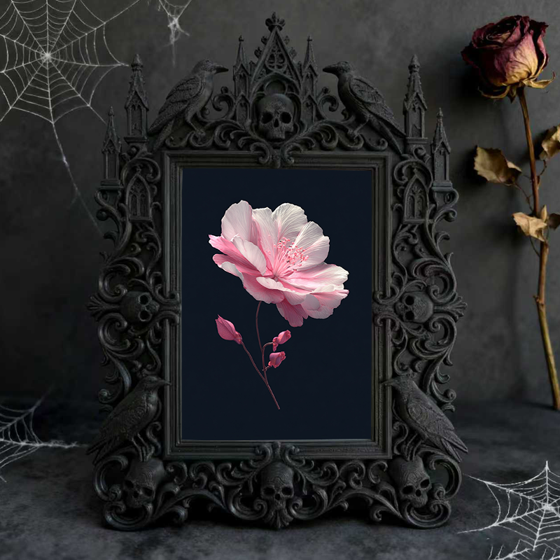 Gothic Dark-style Photo Frame | Dark Academia Student Dorm Door Decor, Photo Ornament, Wall-mountable & Tabletop, Waterproof Plastic Frame
