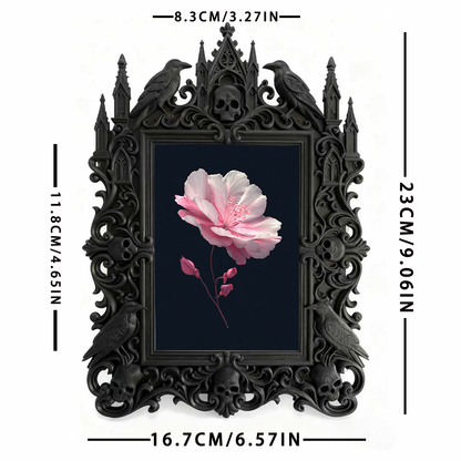 Gothic Dark-style Photo Frame | Dark Academia Student Dorm Door Decor, Photo Ornament, Wall-mountable & Tabletop, Waterproof Plastic Frame