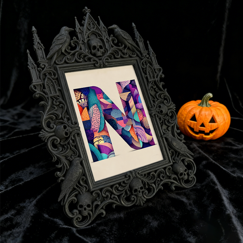 Gothic Dark-style Photo Frame | Gothic Tattoo Studio Waiting Area Decor, Photo Ornament, Wall-mountable & Tabletop, Waterproof Plastic Frame