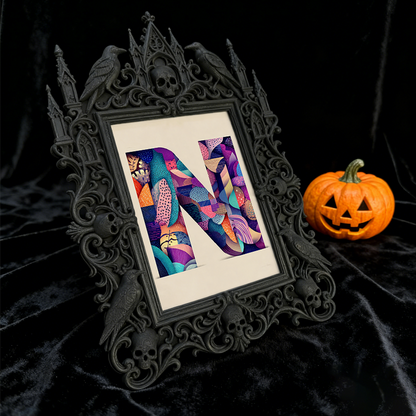 Gothic Dark-style Photo Frame | Gothic Tattoo Studio Waiting Area Decor, Photo Ornament, Wall-mountable & Tabletop, Waterproof Plastic Frame