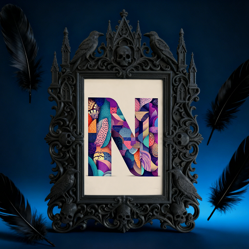 Gothic Dark-style Photo Frame | Gothic Tattoo Studio Waiting Area Decor, Photo Ornament, Wall-mountable & Tabletop, Waterproof Plastic Frame