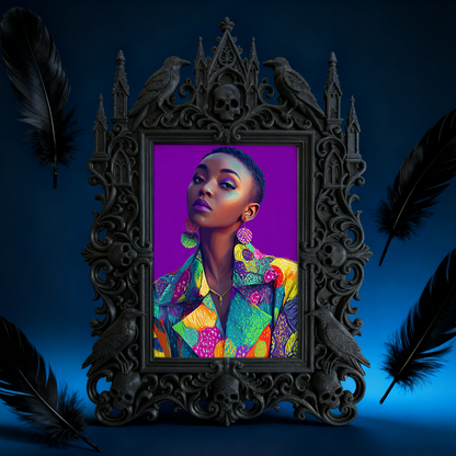 Gothic Dark-style Photo Frame | Gothic Themed Pop-up Bar Wall Decor, Photo Ornament, Wall-mountable & Tabletop, Waterproof Plastic Frame