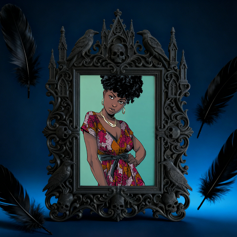 Gothic Dark-style Photo Frame | Haunted Mansion Themed Party Wall Decor, Photo Ornament, Wall-mountable & Tabletop, Waterproof Plastic Frame