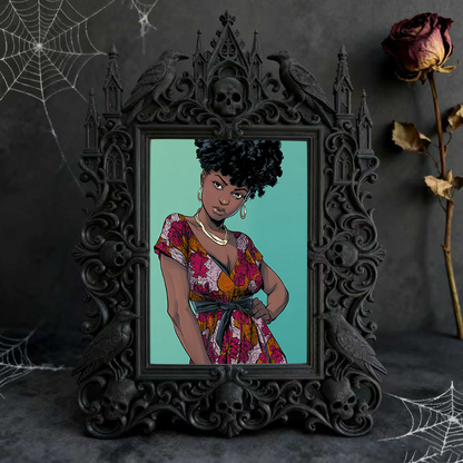Gothic Dark-style Photo Frame | Haunted Mansion Themed Party Wall Decor, Photo Ornament, Wall-mountable & Tabletop, Waterproof Plastic Frame