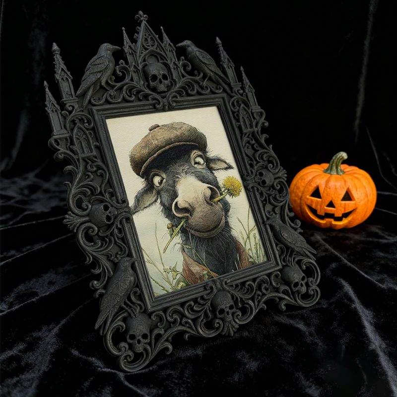 Gothic Dark-style Photo Frame | Gothic Nail Salon Client Art Display, Photo Ornament, Wall-mountable & Tabletop, Waterproof Plastic Frame