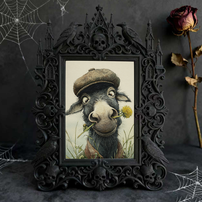 Gothic Dark-style Photo Frame | Gothic Nail Salon Client Art Display, Photo Ornament, Wall-mountable & Tabletop, Waterproof Plastic Frame