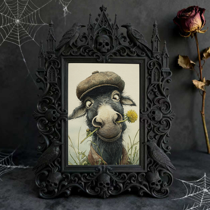 Gothic Dark-style Photo Frame | Gothic Nail Salon Client Art Display, Photo Ornament, Wall-mountable & Tabletop, Waterproof Plastic Frame