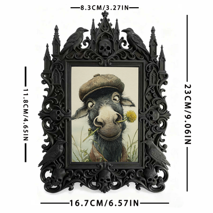 Gothic Dark-style Photo Frame | Gothic Nail Salon Client Art Display, Photo Ornament, Wall-mountable & Tabletop, Waterproof Plastic Frame