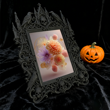 Gothic Dark-style Photo Frame | Dark Academia Dorm Reading Nook Decor, Photo Ornament, Wall-mountable & Tabletop, Waterproof Plastic Frame