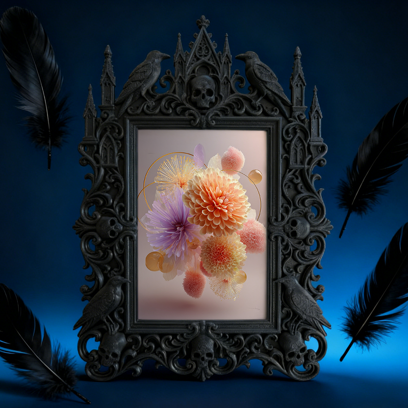 Gothic Dark-style Photo Frame | Dark Academia Dorm Reading Nook Decor, Photo Ornament, Wall-mountable & Tabletop, Waterproof Plastic Frame