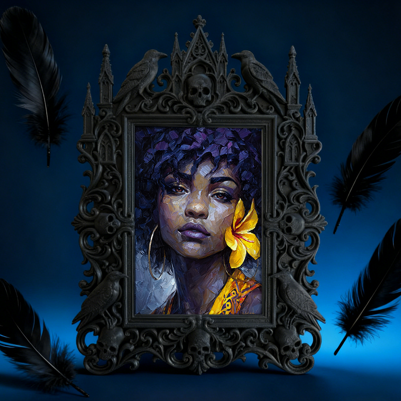 Gothic Dark-style Photo Frame | Witchy Home Apothecary Shelf Decor, Photo Ornament, Wall-mountable & Tabletop, Waterproof Plastic Frame