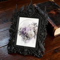 Gothic Dark-style Photo Frame | Halloween Trick-or-Treat Station Decor, Photo Ornament, Wall-mountable & Tabletop, Waterproof Plastic Frame