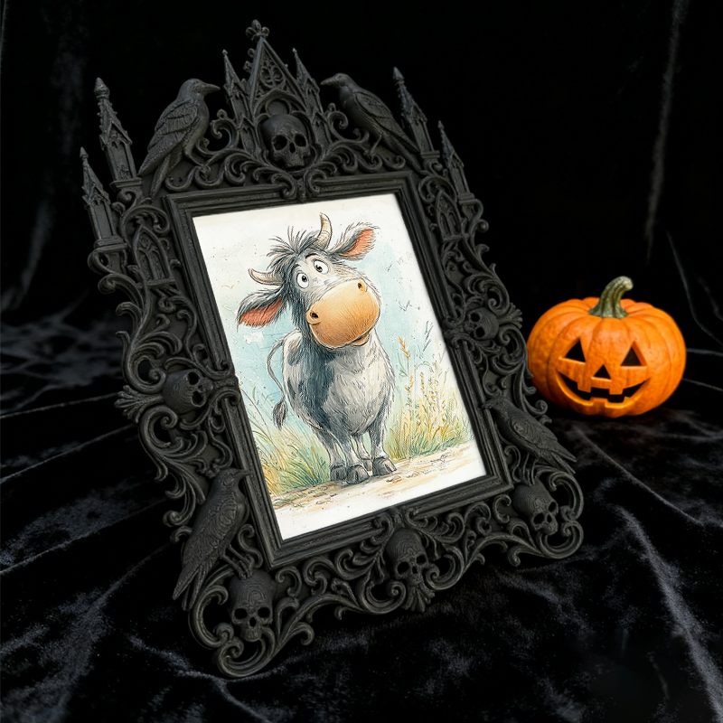 Gothic Dark-style Photo Frame | Handmade Gothic Jewelry Pop-up Shop Decor, Photo Ornament, Wall-mountable & Tabletop, Waterproof Plastic Fra