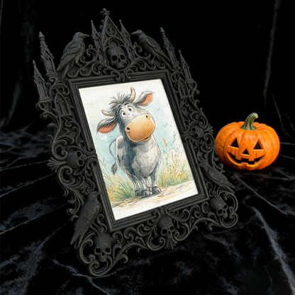 Gothic Dark-style Photo Frame | Handmade Gothic Jewelry Pop-up Shop Decor, Photo Ornament, Wall-mountable & Tabletop, Waterproof Plastic Fra