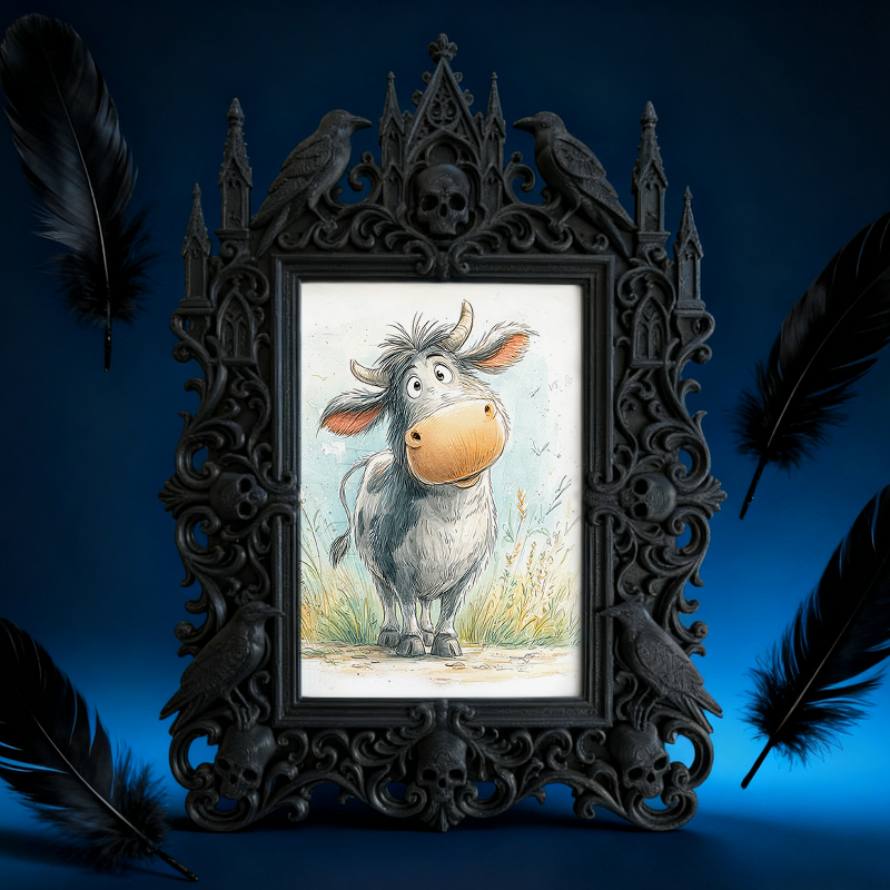 Gothic Dark-style Photo Frame | Handmade Gothic Jewelry Pop-up Shop Decor, Photo Ornament, Wall-mountable & Tabletop, Waterproof Plastic Fra