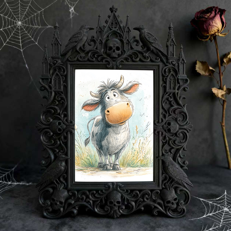 Gothic Dark-style Photo Frame | Handmade Gothic Jewelry Pop-up Shop Decor, Photo Ornament, Wall-mountable & Tabletop, Waterproof Plastic Fra