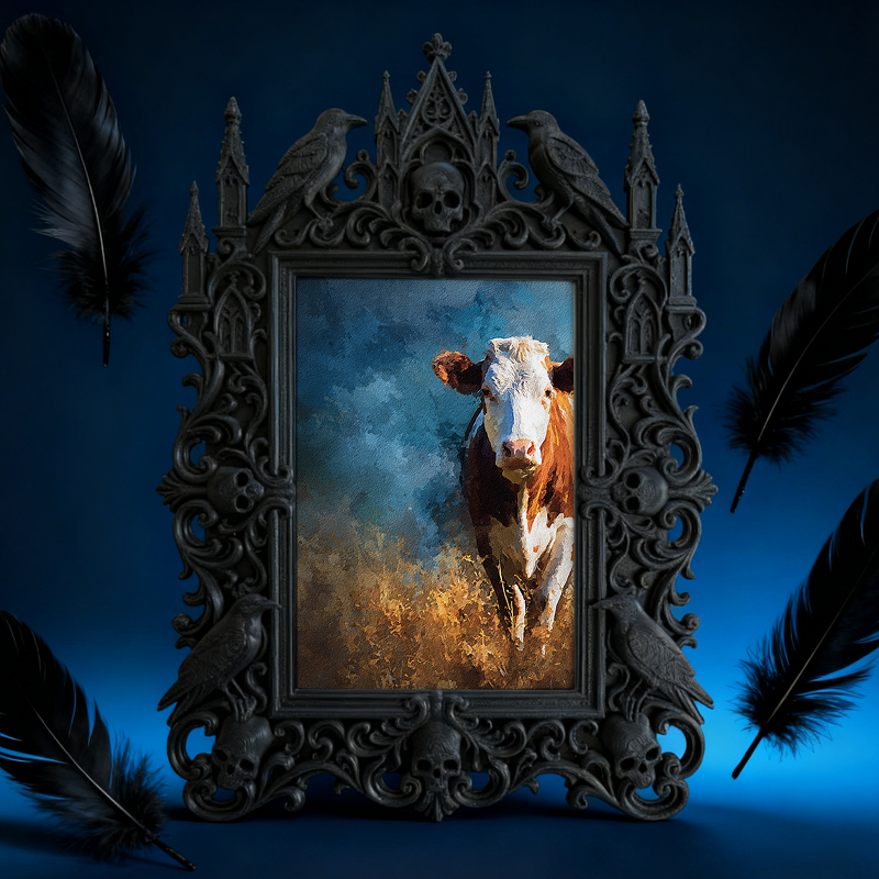 Gothic Dark-style Photo Frame | LARP Vampire Castle Scene Decor, Photo Ornament, Wall-mountable & Tabletop, Waterproof Plastic Frame