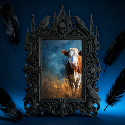 Gothic Dark-style Photo Frame | LARP Vampire Castle Scene Decor, Photo Ornament, Wall-mountable & Tabletop, Waterproof Plastic Frame