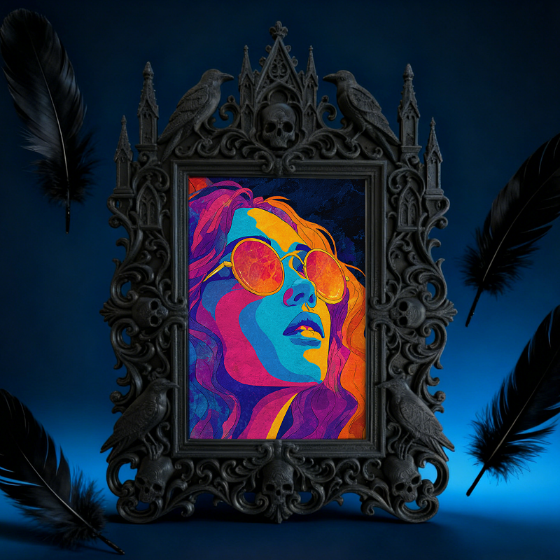 Gothic Dark-style Photo Frame | Dark-themed Escape Room Character Wall Decor, Photo Ornament, Wall-mountable & Tabletop, Waterproof Plastic 