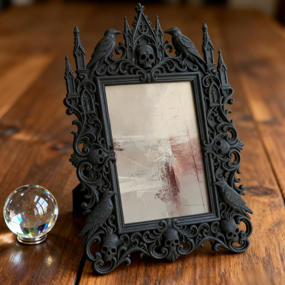 Gothic Dark-style Photo Frame | Gothic Prom Photo Booth Backdrop Decor, Photo Ornament, Wall-mountable & Tabletop, Waterproof Plastic Frame